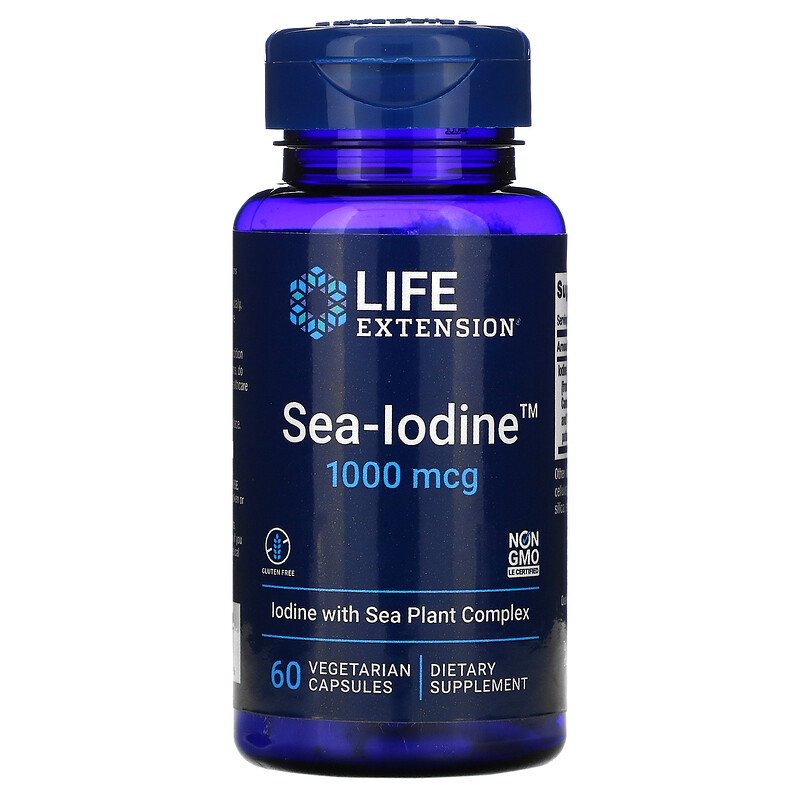 Life Extension, Sea-Iodine, 1000 мкг, 60 вегетарианских капсул