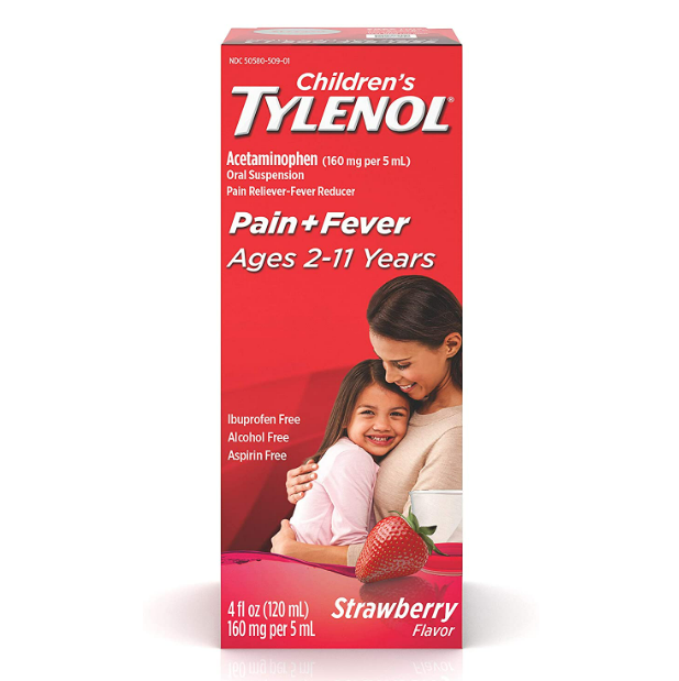 Детская пероральная суспензия Tylenol, обезболивающее и жаропонижающее средство с ацетаминофеном при симптомах простуды, гриппа или боли в горле со вкусом ВИШНИ 120 мл