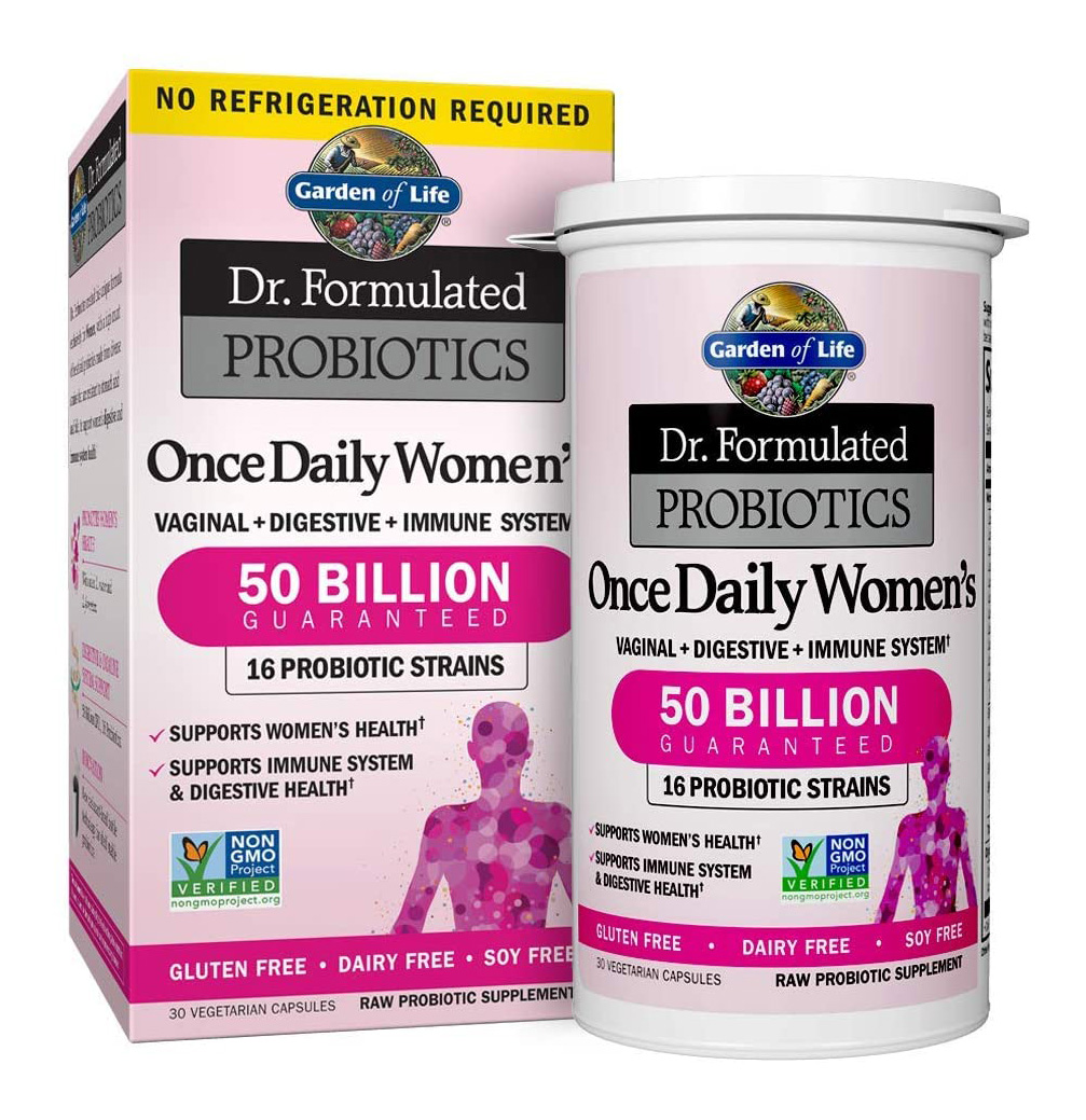 Garden of Life Dr. Formulated Probiotics for Women, Женские пробиотики для приема один раз в день, 50 миллиардов КОЕ и пребиотическая клетчатка, срок годности один раз в день, пробиотик без глютена, молочные продукты или соя, 30 капсул