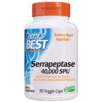 Doctor's Best Serrapeptase, без ГМО, без глютена, веганский, поддерживает здоровье носовых пазух, 40 000 SPU, 90 штук