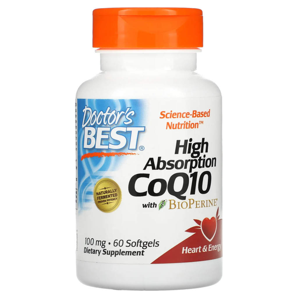 Doctor's Best, коэнзим Q10 с высокой степенью всасывания с BioPerine, 100 мг, 60 капсул