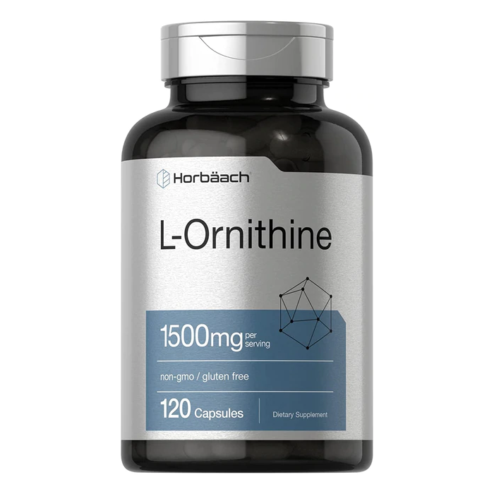 Horbaach - L Орнитин 1500 мг | 120 капсул | Добавка без ГМО и глютена | L-орнитин в свободной форме