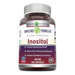 Amazing Formulas Инозитол 500 мг в капсулах (без ГМО, без глютена) - Поддерживает здоровую функцию печени, способствует детоксикации клеток и поддерживает функцию мембран