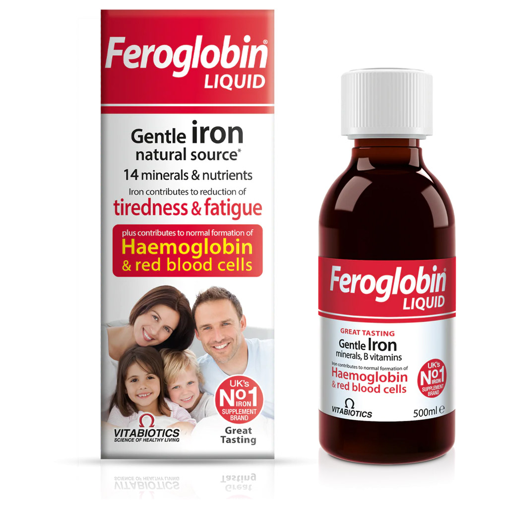 Feroglobin Smooth Liquid Iron & Nutrient - уменьшает усталость и усталость | Поддерживает здоровье и жизненную силу | природный источник железа 500ml