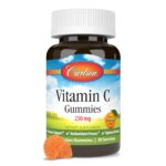 Carlson - Жевательная резинка с витамином С, 250 мг, поддержка иммунитета и антиоксидантная активность, оптимальное здоровье, апельсин, 60 вегетарианских жевательных