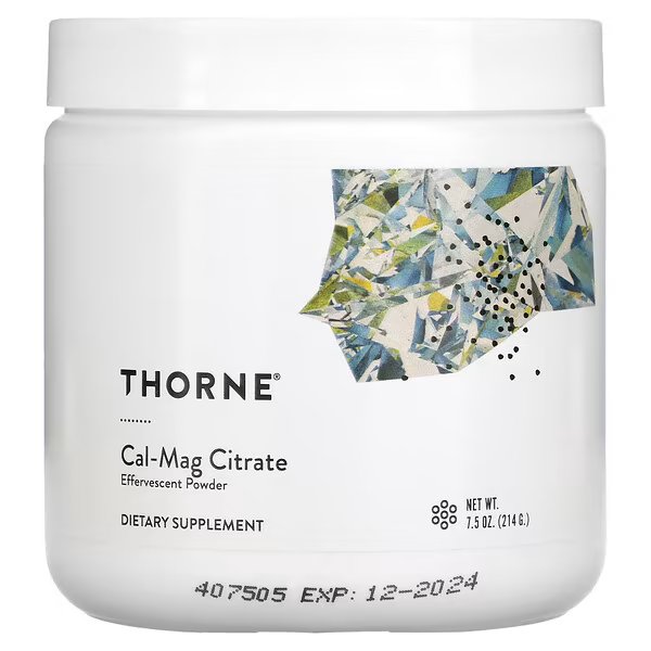 Thorne Research, Cal-Mag Citrate, шипучий порошок, 214 г