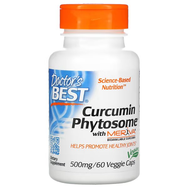 Doctor's Best, Phytosome, куркумин с Meriva, 500 мг, 60 вегетарианских капсул