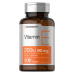 Horbaach - Добавка витамина Е | 200 МЕ (90 мг) | 200 мягких гелевых капсул | Формула без ГМО и глютена