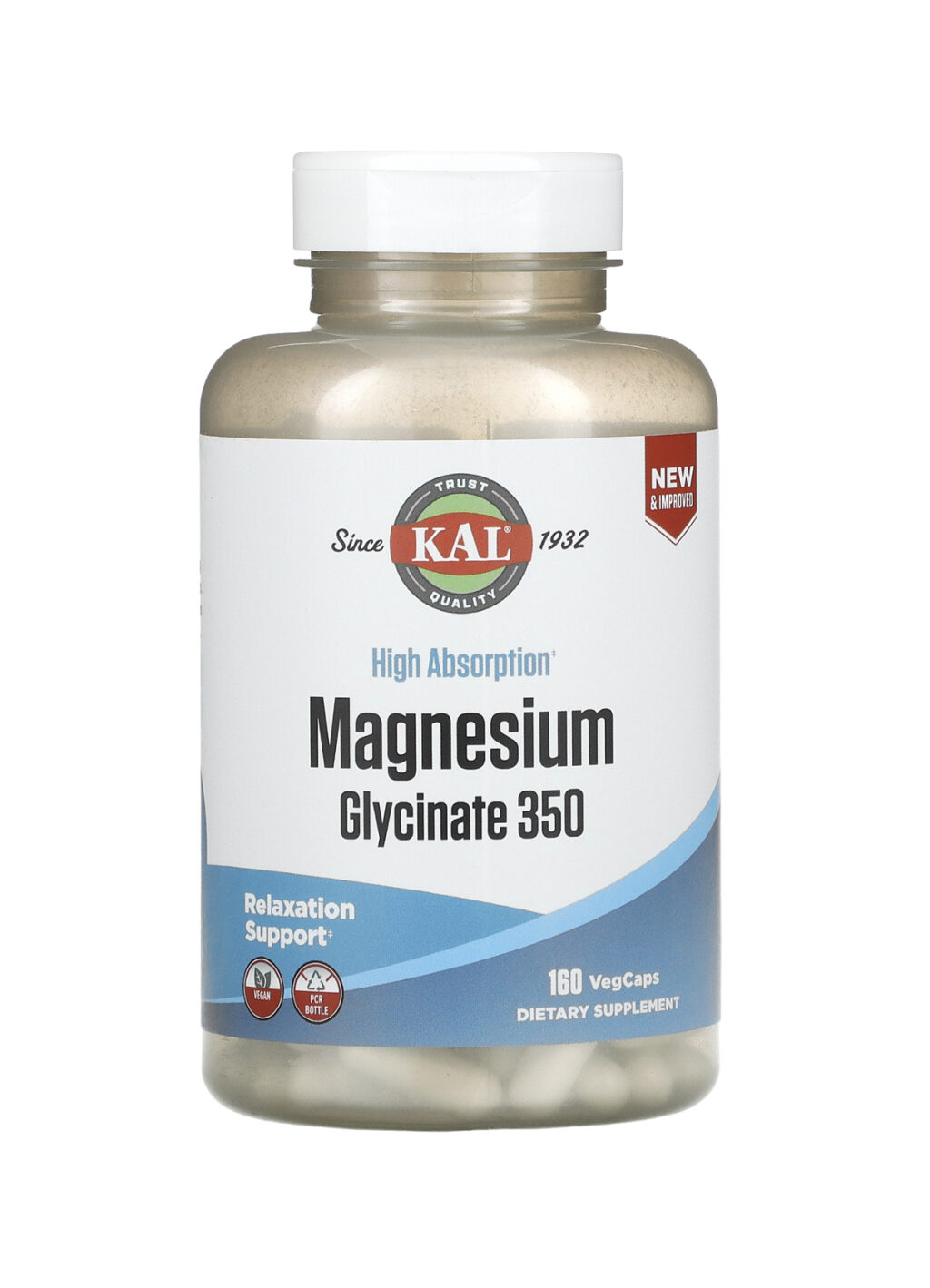KAL, Глицинат магния 350, 350 мг, 160 таблеток