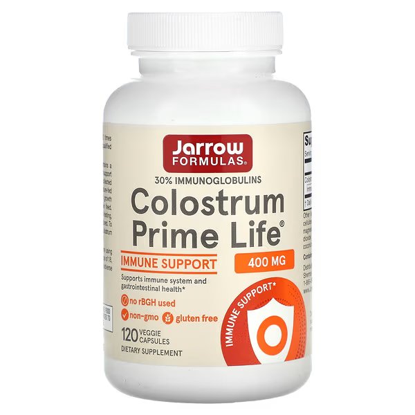 Jarrow Formulas, Colostrum Prime Life, молозиво, 400 мг, 120 растительных капсул