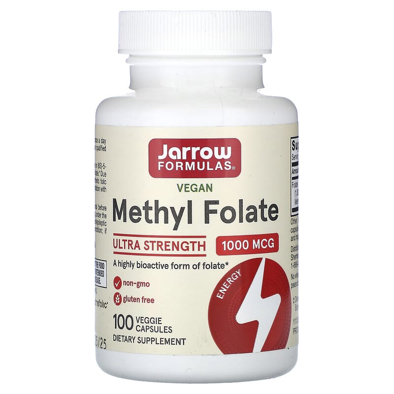 Jarrow Formulas, метилфолат, 1000 мкг, 100 вегетарианских капсул
