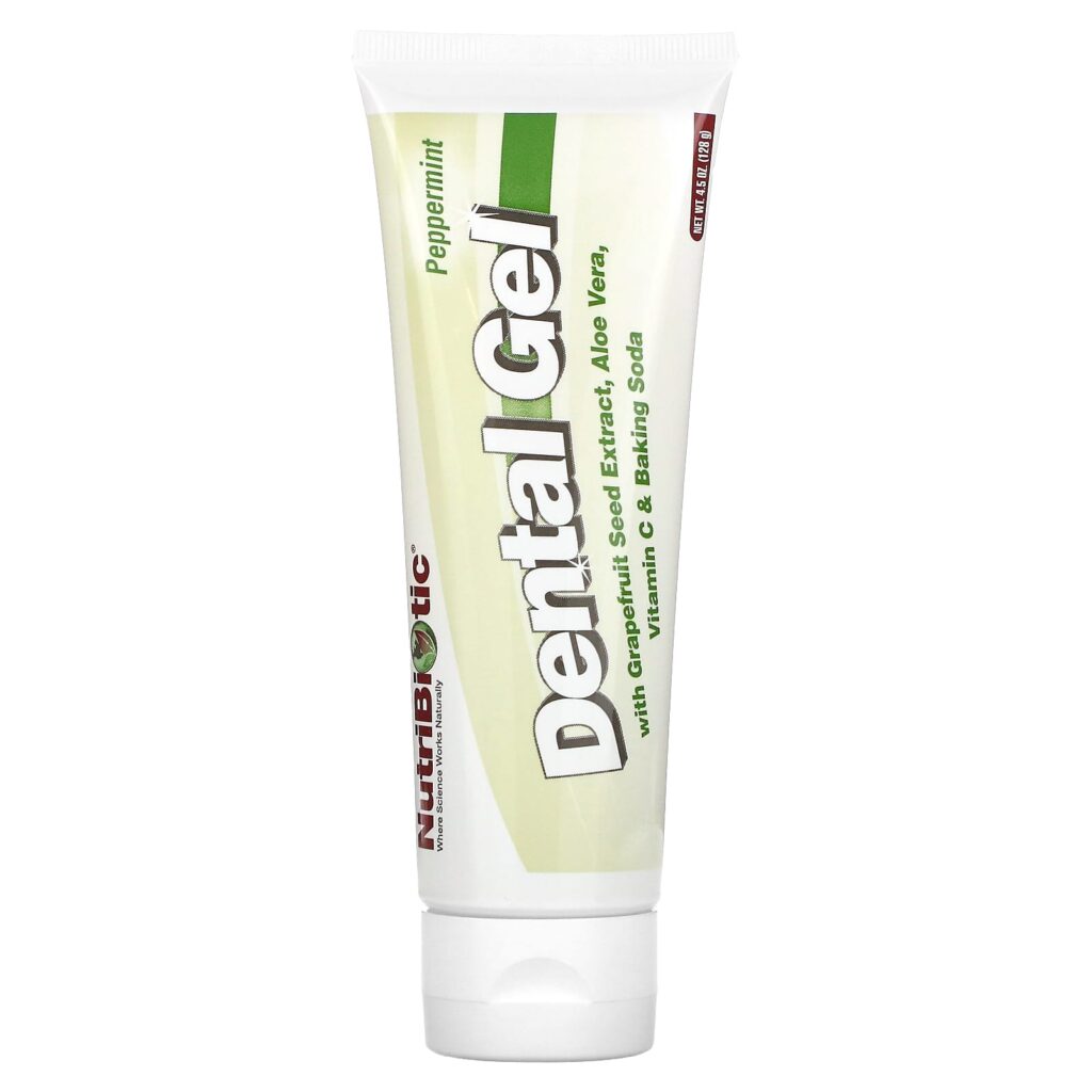NutriBiotic, Гель для зубов, отбеливает и лечит /  Перечная мята, 128 г