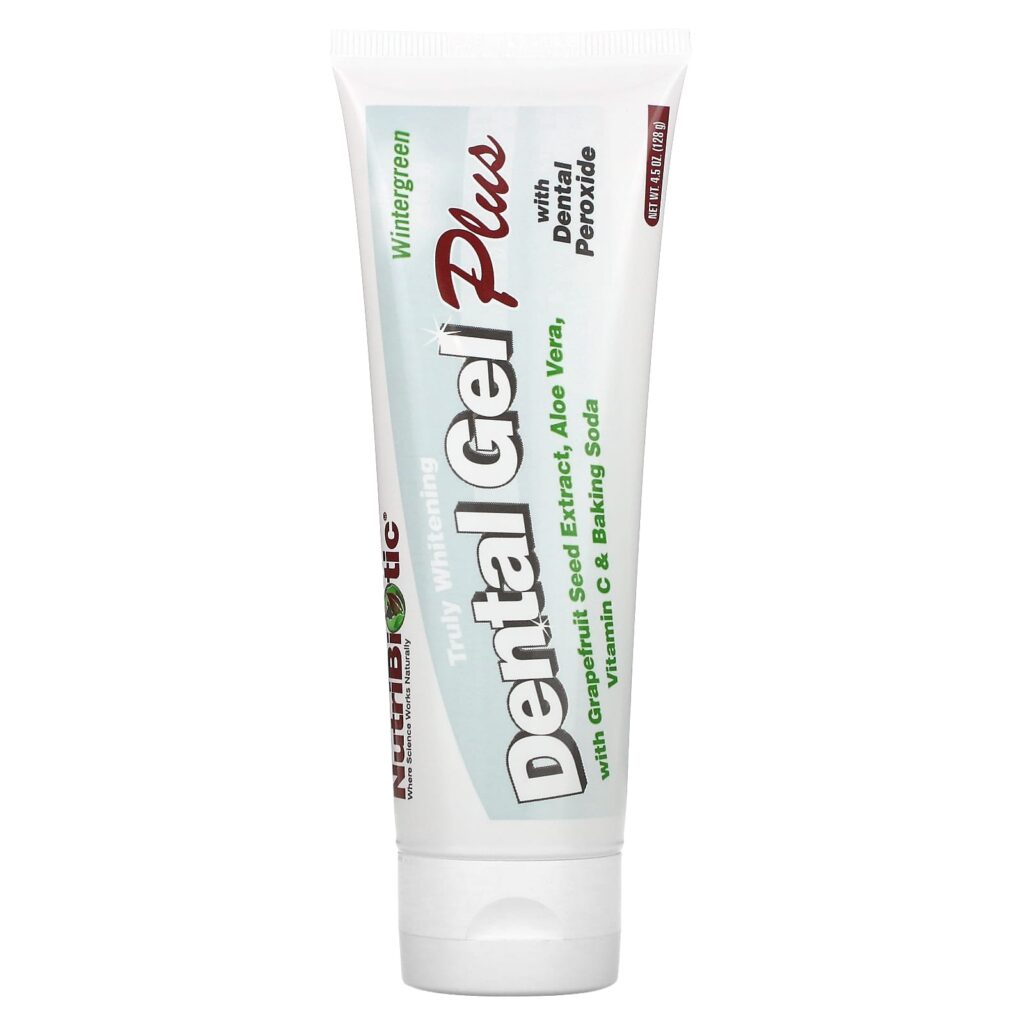 NutriBiotic, Dental Gel Plus, гель для зубов с отбеливающим эффектом, грушанка, 128 г