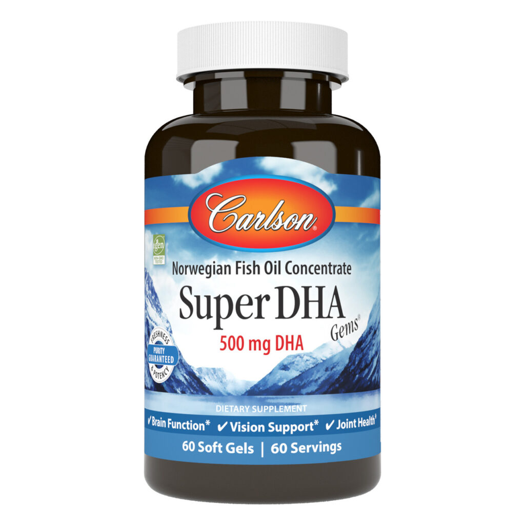 Carlson Labs, Super DHA Gems, 500 мг, 60 мягких капсул