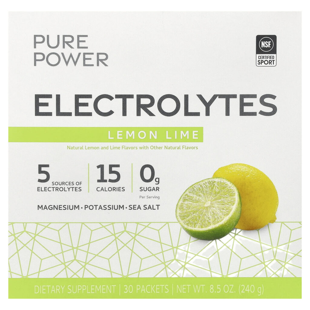 Dr. Mercola, Pure Power, электролиты, со вкусом лимона и лайма, 30 пакетиков по 8 г