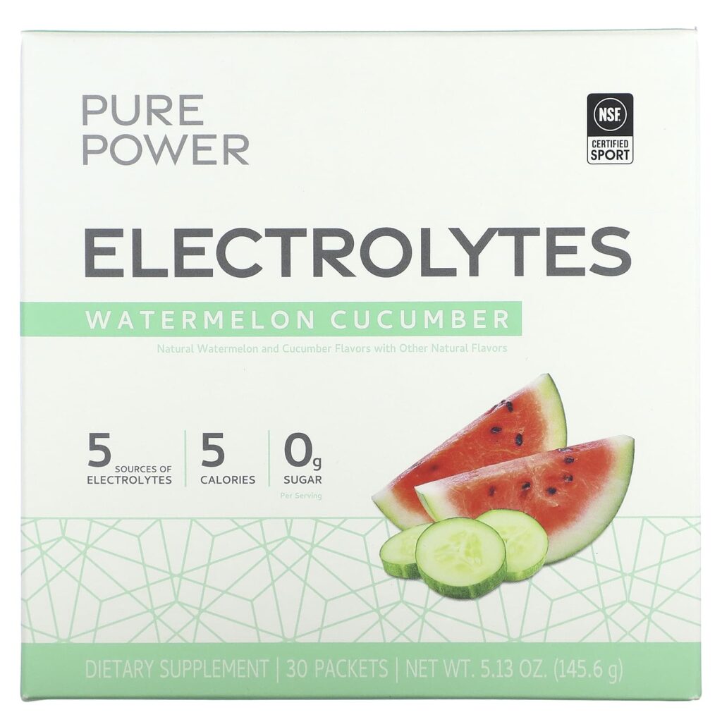 Dr. Mercola, Pure Power, электролиты, со вкусом арбуза и огурца, 30 пакетиков, 145,6 г