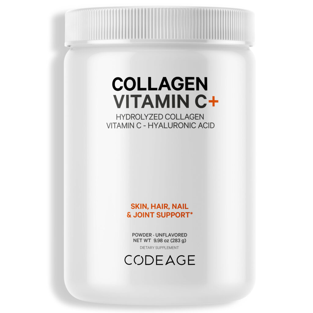 Codeage, коллаген в порошке с витамином C, без добавок, 283 г (9,98 унции)